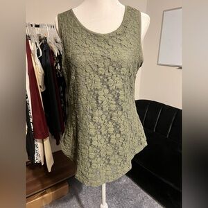3/$15 Olive Lace Tank